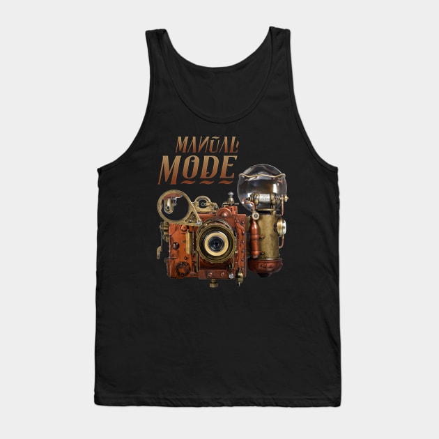 Unique Steampunk Camera MANUAL MODE Flash Filmmaker Tank Top by Dibble Dabble Designs